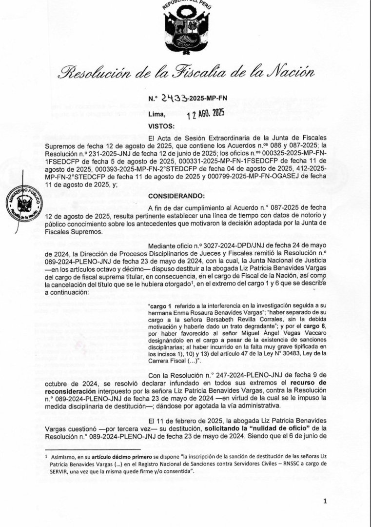 Primera pgina de la resolucin.
