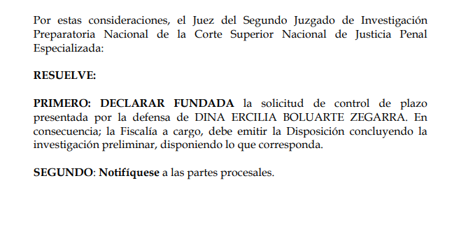Resolucin de la investigacin preliminar.