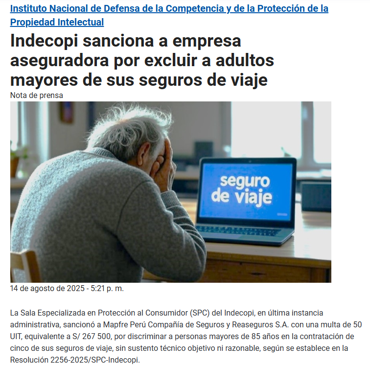 Sancin de Indecopi a Mapfre.