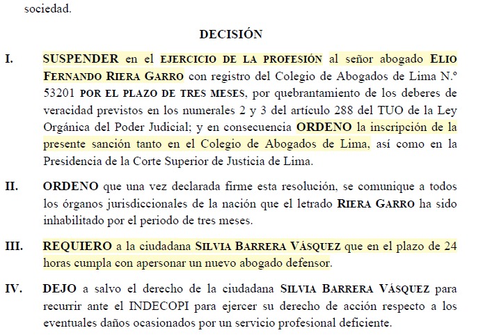 Poder Judicial inhabilita Elio Riera de ejercer la abogaca.