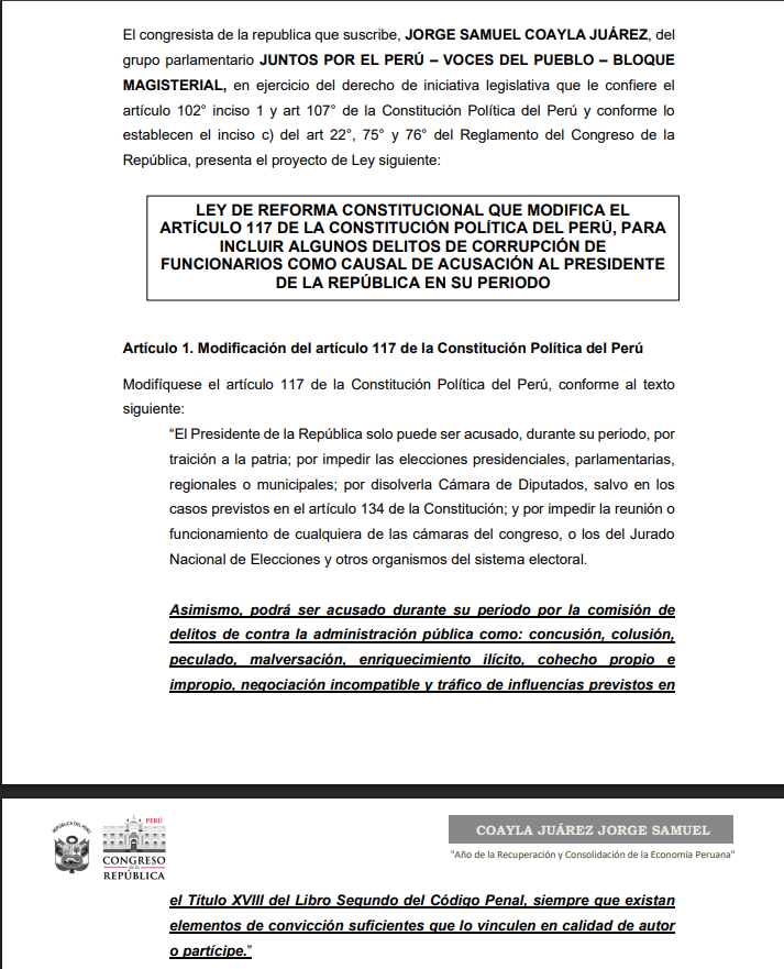 Proyecto de ley