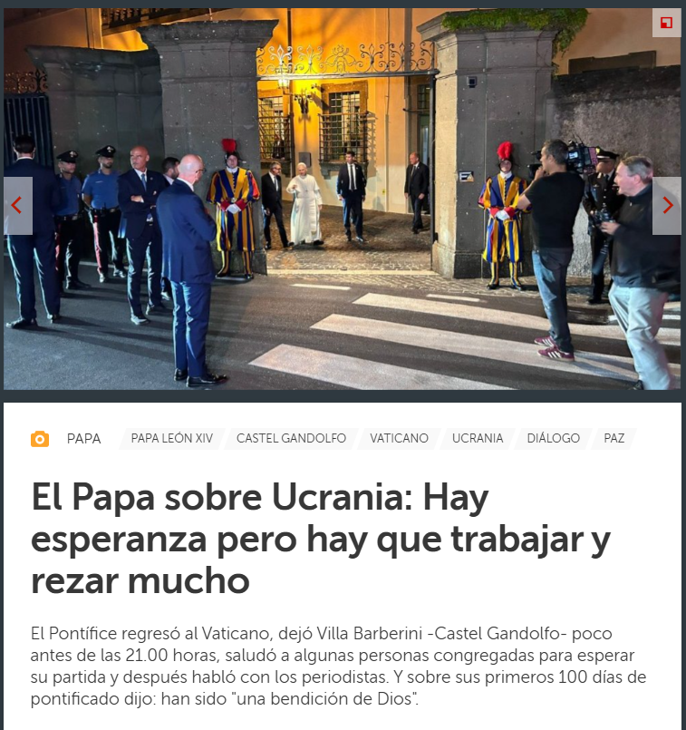 El papa Len estuvo en su retiro de verano.