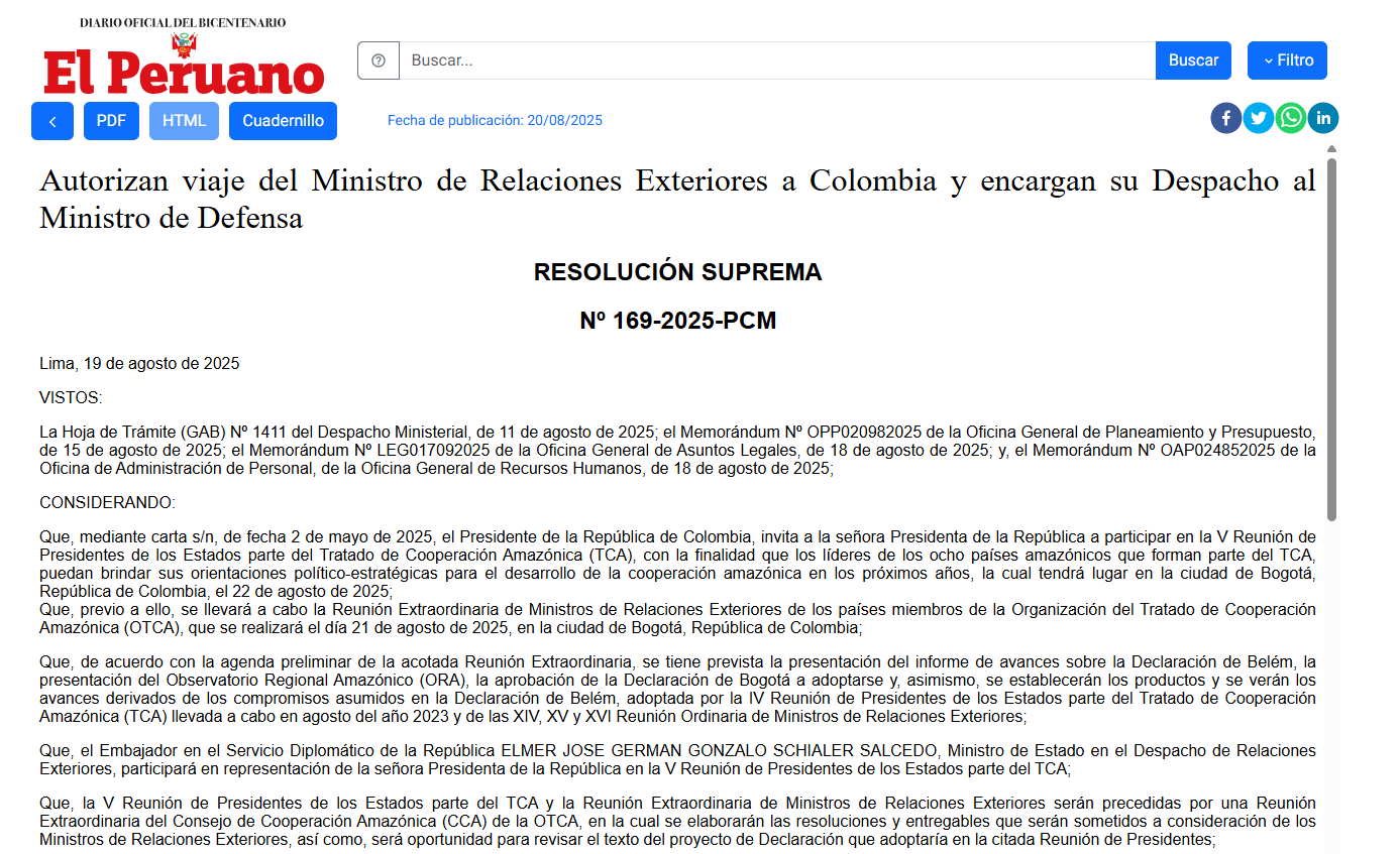 Autorizan viaje de canciller