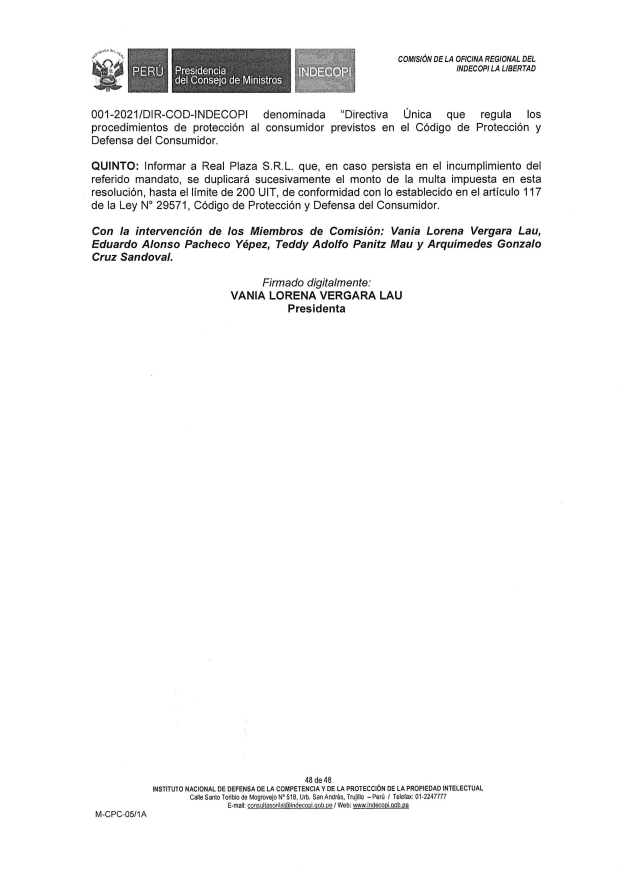 Indecopi duplicar la multa.