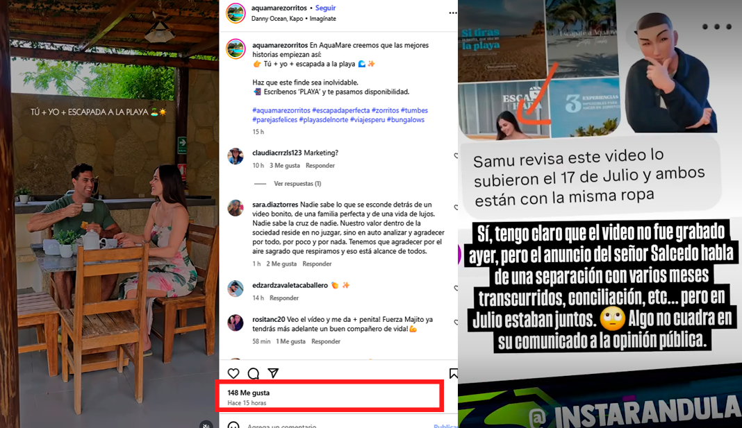 Prueba pondra en duda que separacin de Maju Mantilla con Gustavo Salcedo sea desde hace varios meses.