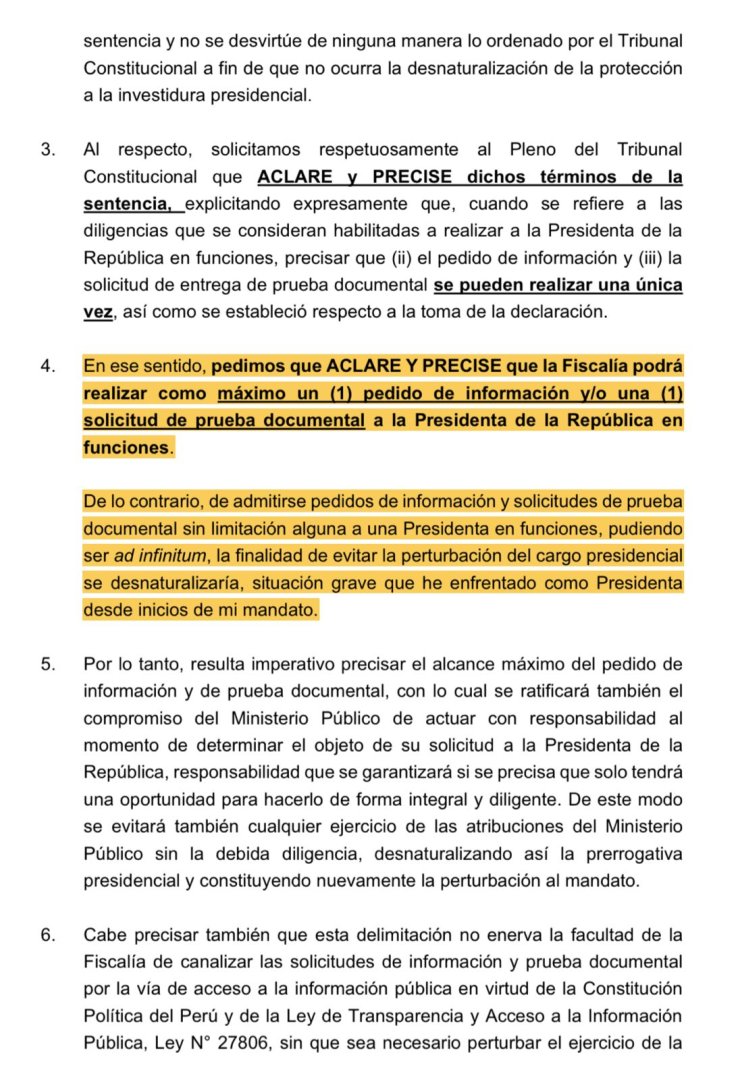 Recurso de Dina Boluarte presentado al TC