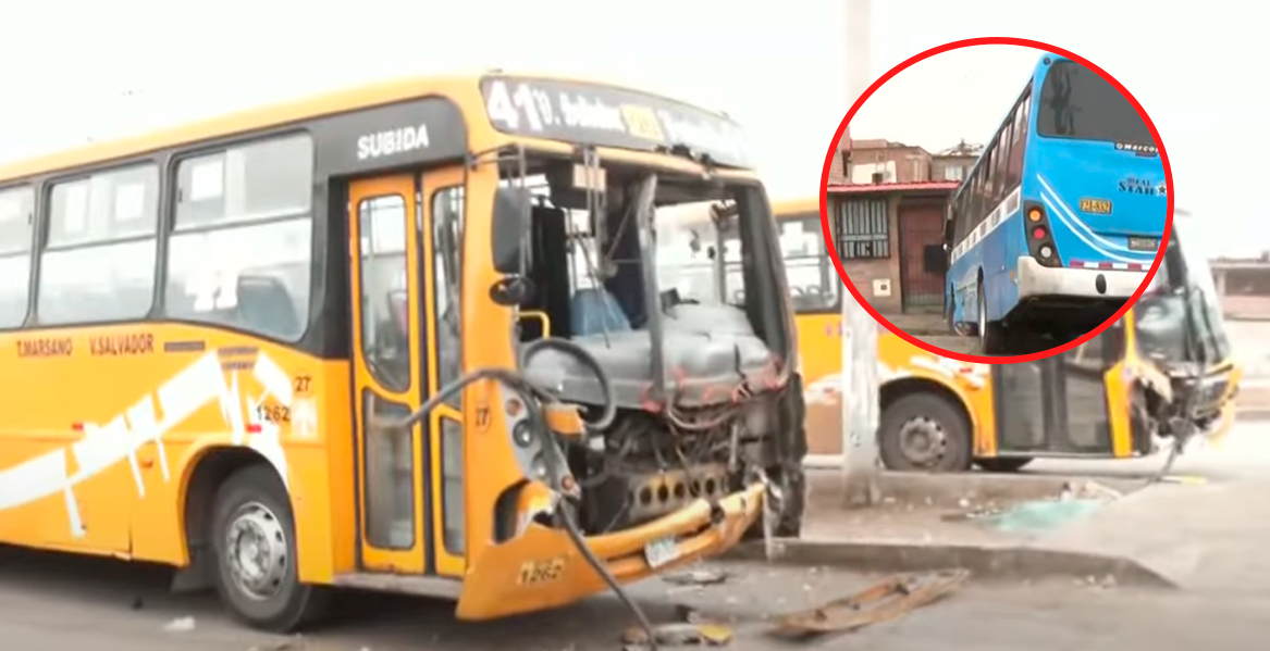 Bus de Real Star impact contra cuatro buses estacionados de la empresa E.T. 41.