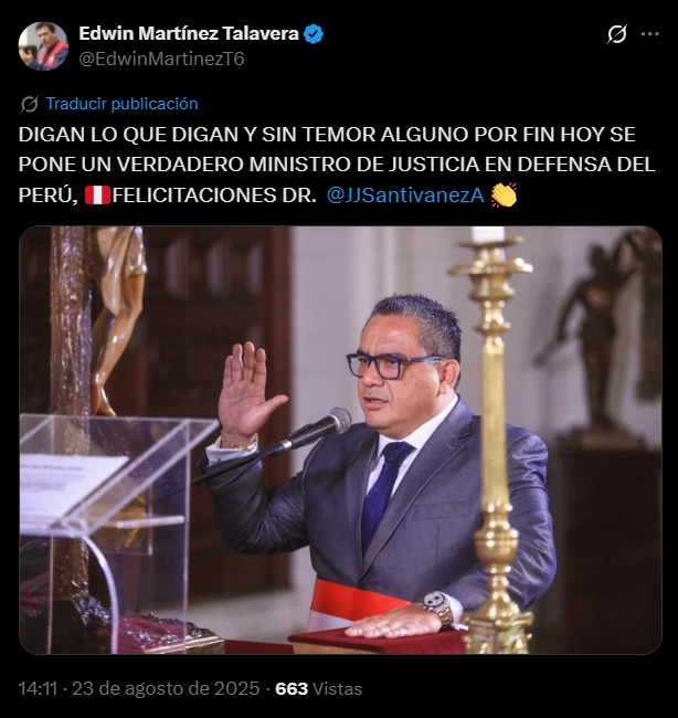 Edwin Martnez felicita a Juan Jos Santivez