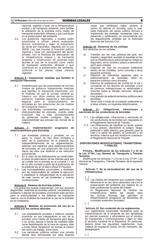 Decreto incentiva el uso de la bicicleta en los trabajadores pblicos.