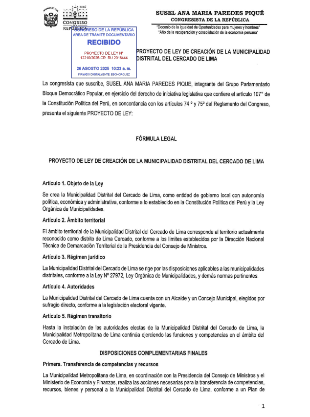 Proyecto de ley