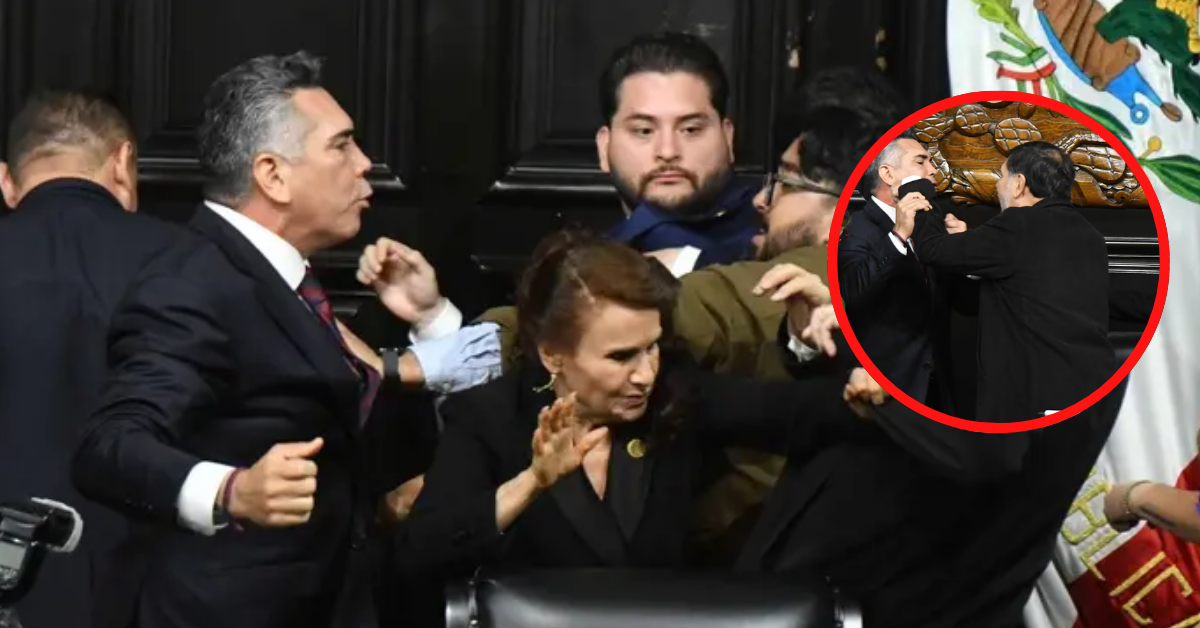 A golpes en el Senado de México: Alejandro Moreno y Fernández Noroña protagonizaron violento enfrentamiento