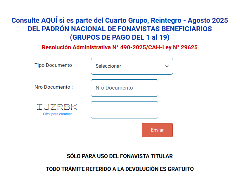Plataforma oficial para consulta del FONAVI.