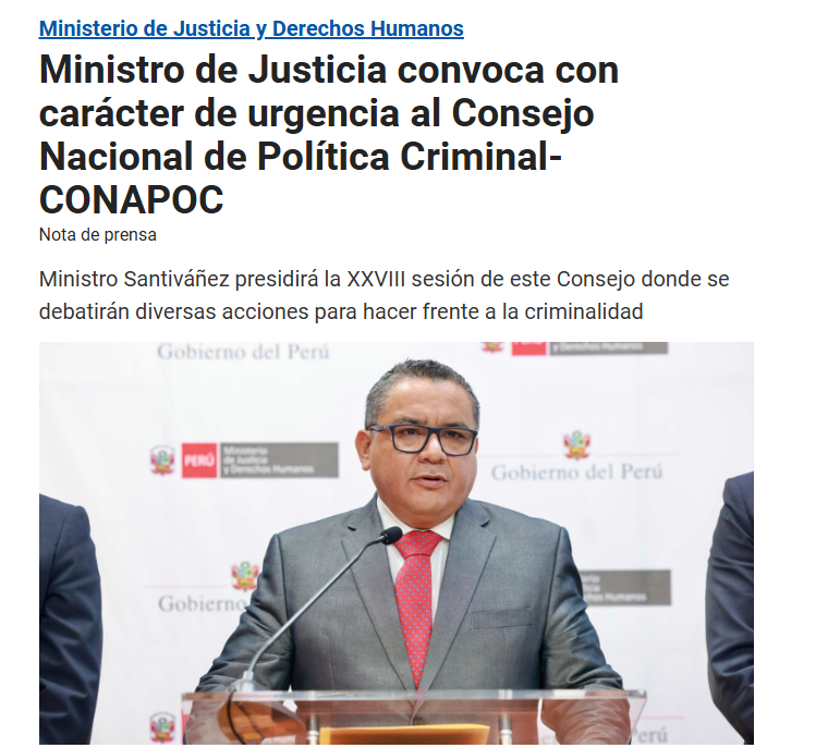 Nota de prensa del Ministerio de Justicia.