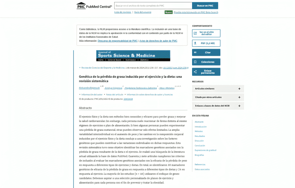 El estudio fue publicado en el Journal of Sports Science and Medicine