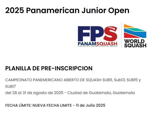 Afiche del torneo Junior de Squash.