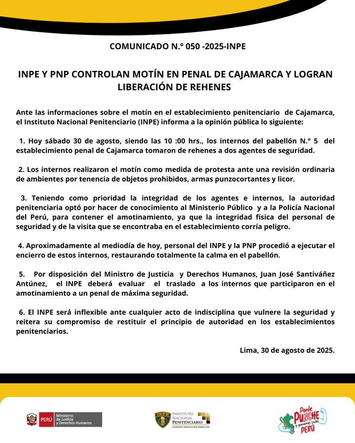 Comunicado N 050-2025-INPE
