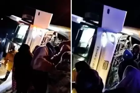 Bus con escolares a bordo se volc en la Carretera Central.