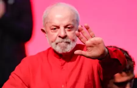 Lula durante el encuentro de Partido de los Trabajadores de Brasil.