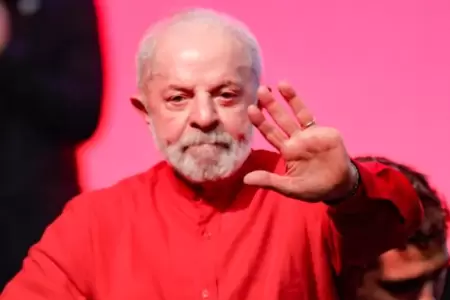 Lula durante el encuentro de Partido de los Trabajadores de Brasil.