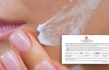 Una crema facial fue retirada del mercado por Indecopi.