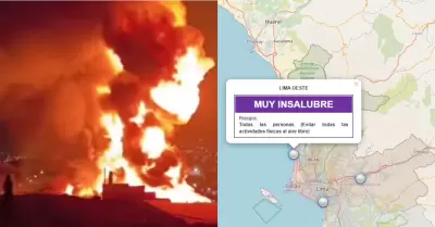 Calidad de aire en Ventanilla es muy insalubre tras el incendio