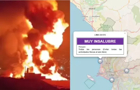 Calidad de aire en Ventanilla es muy insalubre tras el incendio