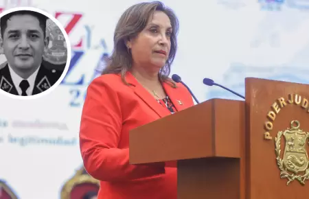 Dina Boluarte guard minuto de silencio por muerte de polica en La Victoria