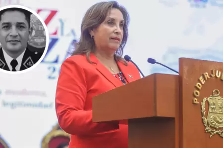 Dina Boluarte guard minuto de silencio por muerte de polica en La Victoria