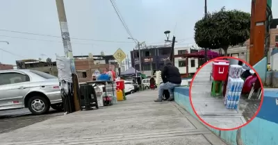 Plaza José Olaya convertida en cantina