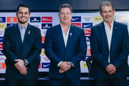 Franco Navarro Jr. en su presentacin como gerente deportivo.