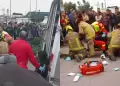 Fuerte choque entre minivn y mototaxi deja cinco heridos: Dos menores de edad resultaron gravemente afectados