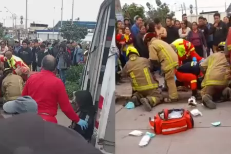 V.E.S: Choque entre minivn y mototaxi deja cinco heridos