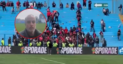 Presidente de Melgar junto a los hinchas en el Gallardo.