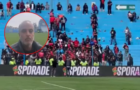 Presidente de Melgar junto a los hinchas en el Gallardo.