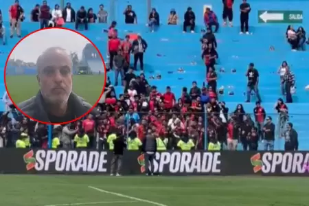 Presidente de Melgar junto a los hinchas en el Gallardo.