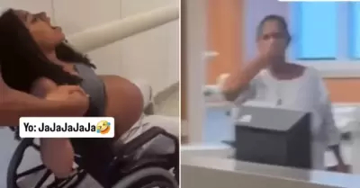 Embarazada empieza a gritar en hospital