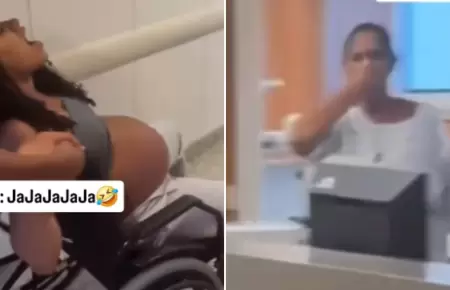 Embarazada empieza a gritar en hospital