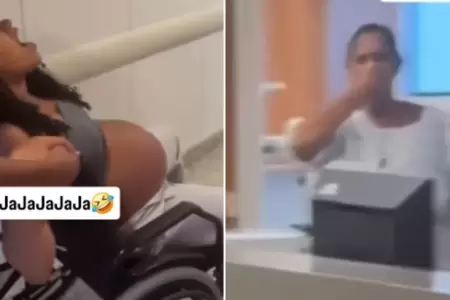 Embarazada empieza a gritar en hospital