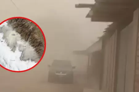 NASA capta tormenta de arena en la costa del Per