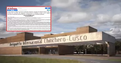 Crean grupo de trabajo que hará un informe sobre el aeropuerto de Chincheros