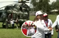 Dina Boluarte lleg al distrito de Santa Rosa en Loreto: Presidenta fue recibida por autoridades locales