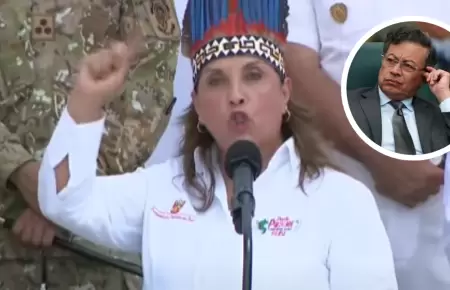 Dina Boluarte responde a Gustavo Petro en Santa Rosa