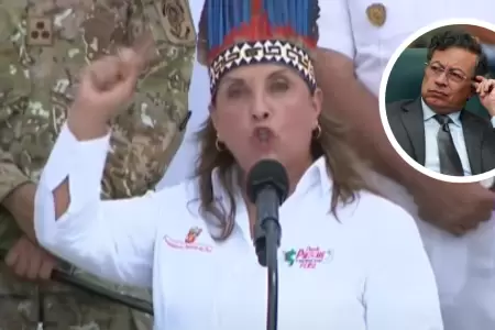 Dina Boluarte responde a Gustavo Petro en Santa Rosa