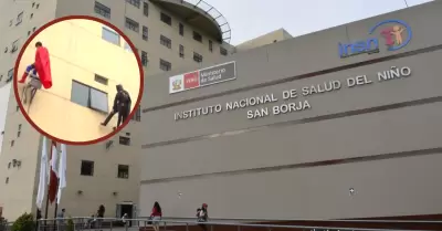 Superhroes visitan a nios del INSN en San Borja.