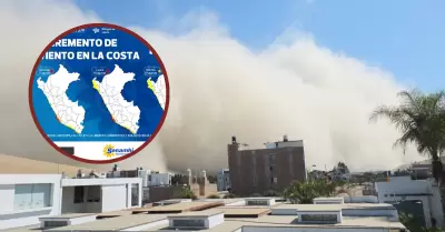 Senamhi pronostica vientos extremos.
