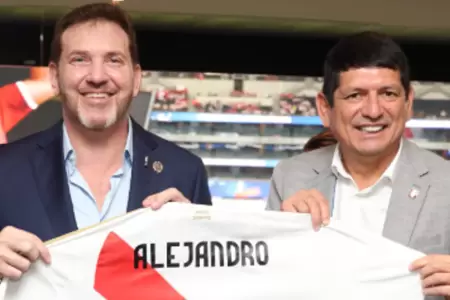 Alejandro Domnguez felicit a Agustn Lozano como presidente de la FPF.