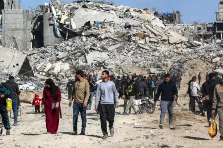 Ciudad de Gaza en ruinas.