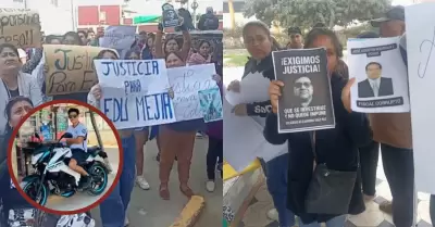 Plantn a las afueras del Ministerio Pblico.