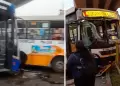 Choque entre Corredor Azul y bus de Etul4 S.A. en SJL: Reportan heridos cerca a la estacin Caja de Agua