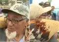 Hombre llev a su gallo a la apertura del puente turstico 'La Paz': "No solo mascota es el perro"